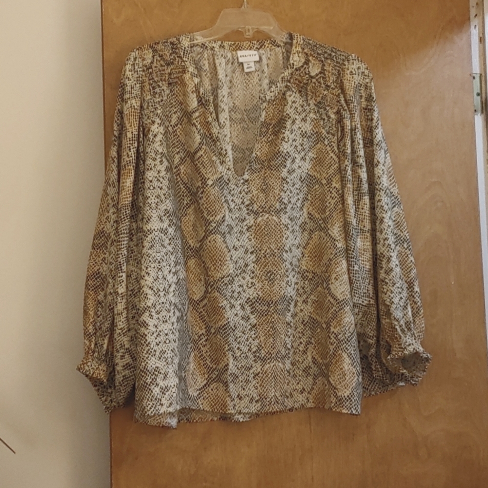 Plus size (3X) Reptile print Blouse by Ava & Viv